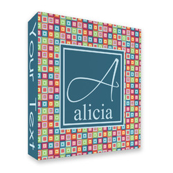 Retro Squares 3 Ring Binder - Full Wrap - 2" (Personalized)