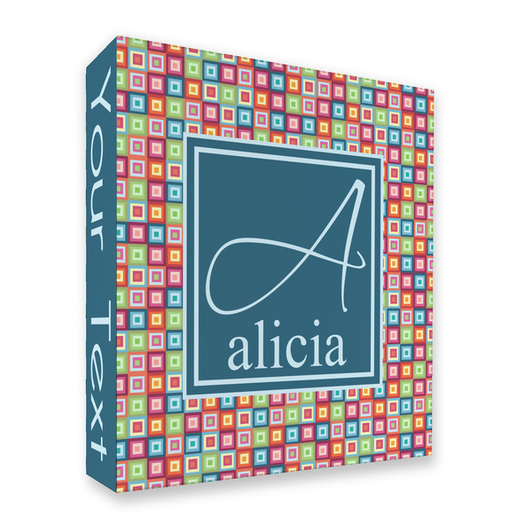 Custom Retro Squares 3 Ring Binder - Full Wrap - 2" (Personalized)