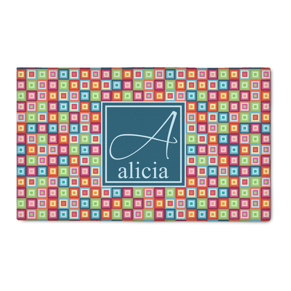 Custom Retro Squares 3' x 5' Patio Rug (Personalized)