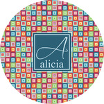 Retro Squares Multipurpose Round Labels - 5" (Personalized)