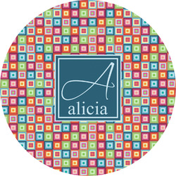 Retro Squares Multipurpose Round Labels - 5" (Personalized)