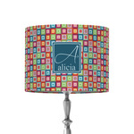 Retro Squares 8" Drum Lamp Shade - Fabric (Personalized)