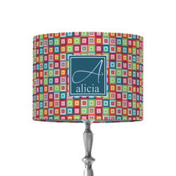 Retro Squares 8" Drum Lamp Shade - Fabric (Personalized)