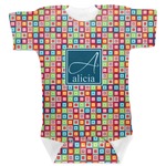 Retro Squares Baby Bodysuit (Personalized)