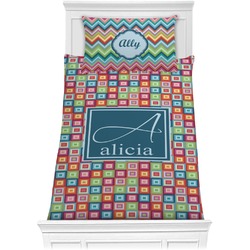 Retro Squares Comforter Set - Twin (Personalized)