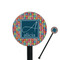 Retro Squares Black Plastic 5.5" Stir Stick - Round - Closeup