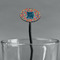 Retro Squares Black Plastic 7" Stir Stick - Oval - Main