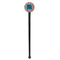 Retro Squares Black Plastic 7" Stir Stick - Round - Single Stick