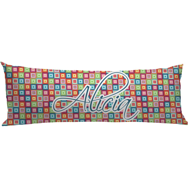 Custom Retro Squares Body Pillow Case (Personalized)