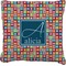 Retro Squares Burlap Pillow 18"