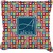 Retro Squares Burlap Pillow 22"