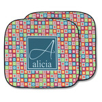 Retro Squares Car Sun Shade - Two Piece (Personalized)