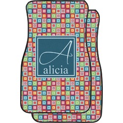 Retro Squares Car Floor Mats (Front Seat) (Personalized)