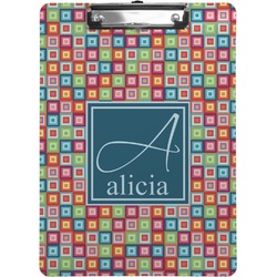 Retro Squares Clipboard (Letter Size) (Personalized)