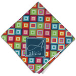 Retro Squares Cloth Dinner Napkin - Single w/ Name and Initial