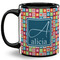 Retro Squares Coffee Mug - 11 oz - Full- Black