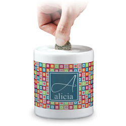 Retro Squares Coin Bank (Personalized)