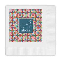 Retro Squares Embossed Decorative Napkins (Personalized)