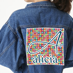 Retro Squares Twill Iron On Patch - Custom Shape - 3XL (Personalized)