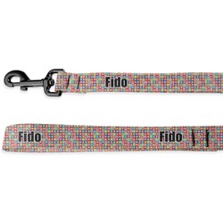 Retro Squares Deluxe Dog Leash - 4 ft (Personalized)