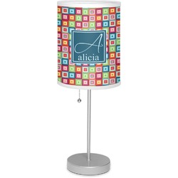 Retro Squares 7" Drum Lamp with Shade Polyester (Personalized)
