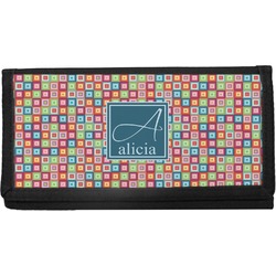 Retro Squares Canvas Checkbook Cover (Personalized)