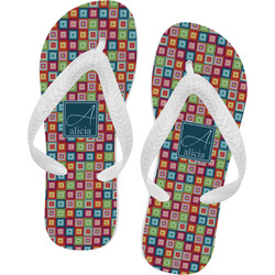 Retro Squares Flip Flops - XSmall (Personalized)