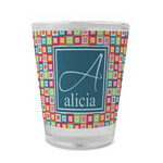 Retro Squares Glass Shot Glass - 1.5 oz - Single (Personalized)