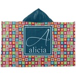 Retro Squares Kids Hooded Towel (Personalized)