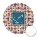 Retro Squares Printed Cookie Topper - 2.5" (Personalized)