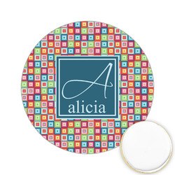 Retro Squares Printed Cookie Topper - 2.15" (Personalized)