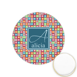 Retro Squares Printed Cookie Topper - 1.25" (Personalized)