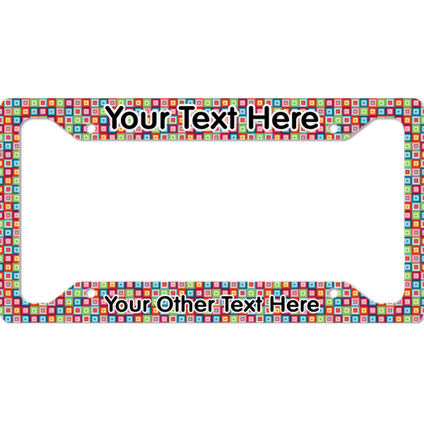 Custom Retro Squares License Plate Frame (Personalized)