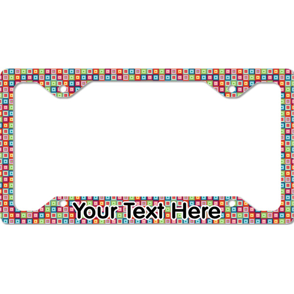 Custom Retro Squares License Plate Frame - Style C (Personalized)