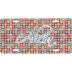 Retro Squares Front License Plate (Personalized)