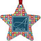 Retro Squares Metal Star Ornament - Front