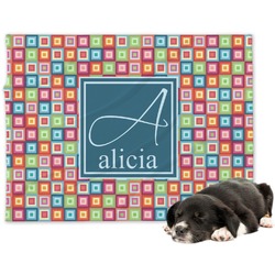 Retro Squares Dog Blanket (Personalized)