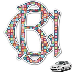 Retro Squares Monogram Car Decal (Personalized)