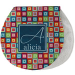 Retro Squares Burp Pad - Velour w/ Name and Initial