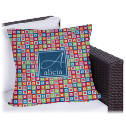 Retro Squares Outdoor Pillow (Personalized)