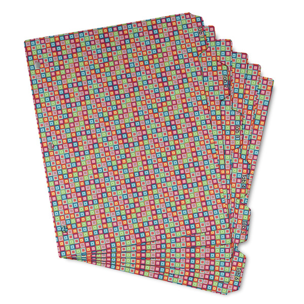 Custom Retro Squares Binder Tab Divider - Set of 6 (Personalized)