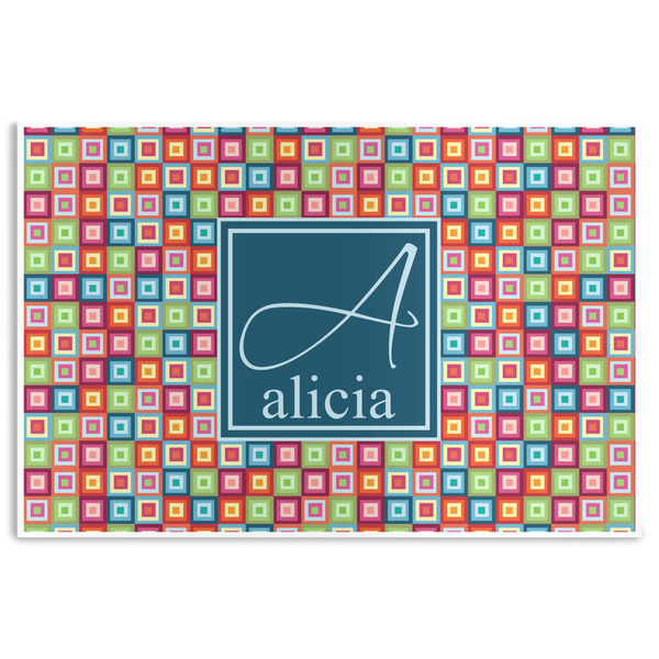 Custom Retro Squares Disposable Paper Placemats (Personalized)