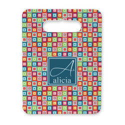 Retro Squares Rectangular Trivet with Handle (Personalized)