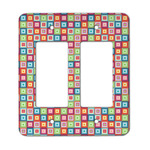 Retro Squares Rocker Style Light Switch Cover - Two Switch