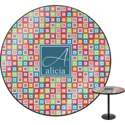 Retro Squares Round Table - 30" (Personalized)