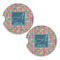 Retro Squares Sandstone Car Coasters - Set of 2