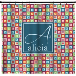 Retro Squares Shower Curtain (Personalized)