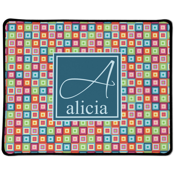 Custom Retro Squares Large Gaming Mouse Pad - 12.5" x 10" (Personalized)