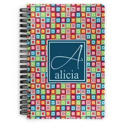 Retro Squares Spiral Notebook (Personalized)
