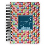 Retro Squares Spiral Notebook - 5x7 w/ Name and Initial